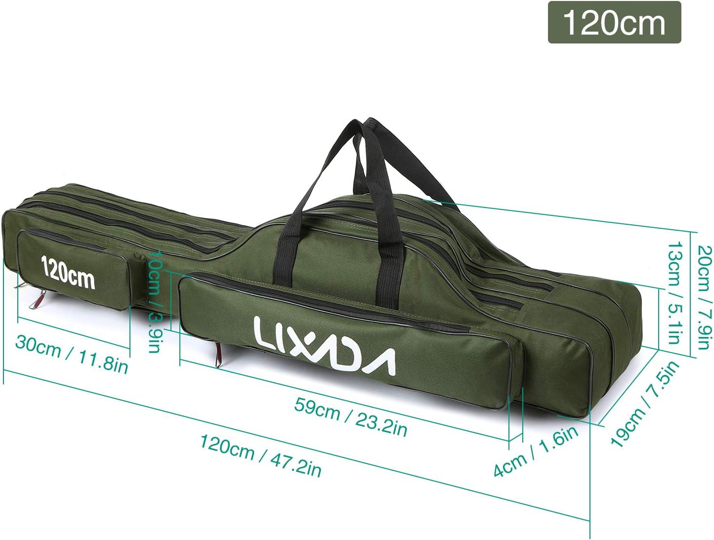 Fishing Rod Case - 3 Layers Oxford Bag, Portable Folding Carrier for Rods and Reels, Tackle Storage Travel Bag, 90Cm/120Cm/150Cm Optional