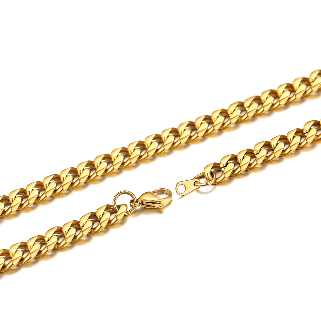Mens Hip Hop Necklace 9Mm Miami Unisex Curb Cuban Link Chain,316L Stainless Steel
