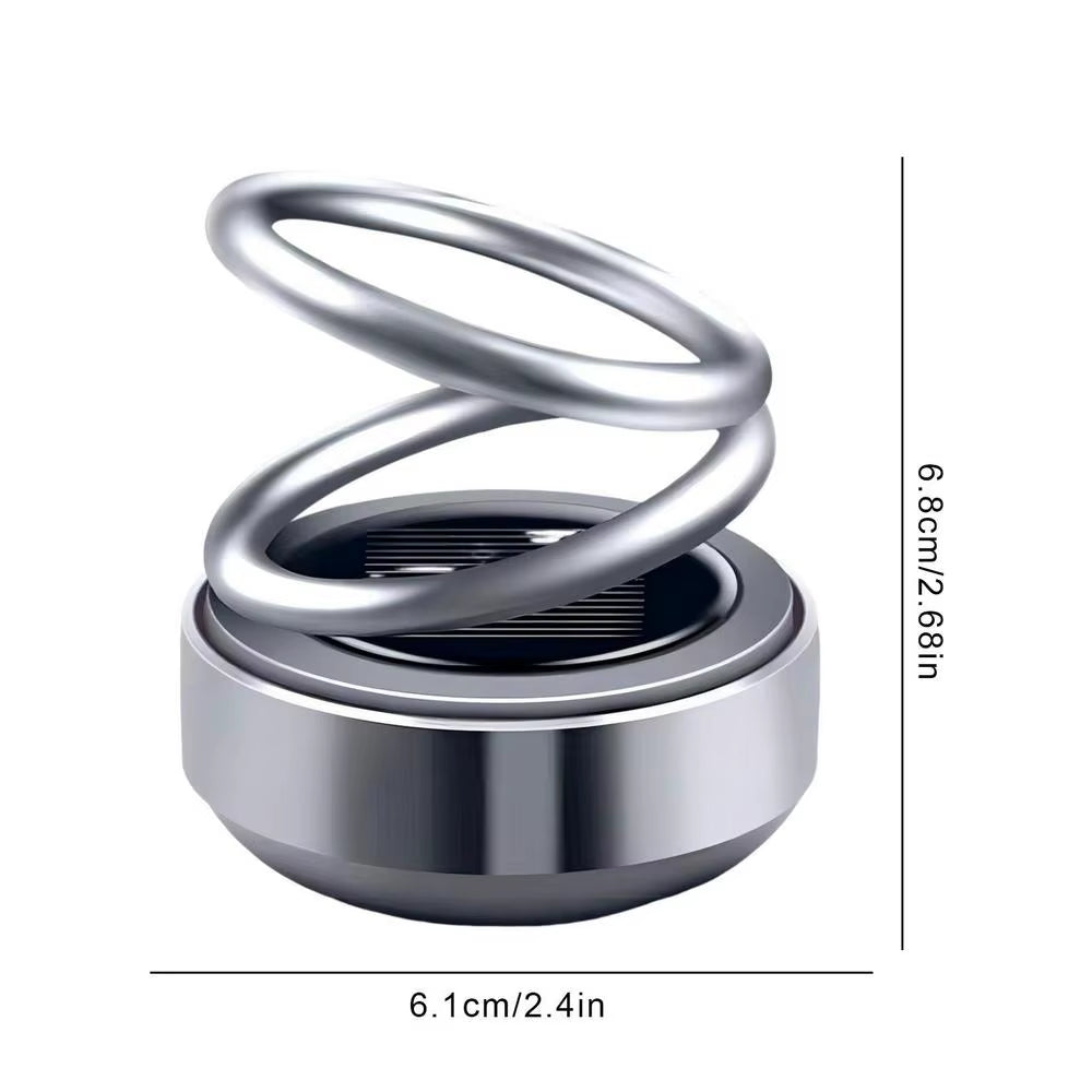 Solar Powered Car Air Fresheners Car Flavoring Rotating Perfume Diffuser Double-Ring Aromatherapy Fragrance Car Gadgets