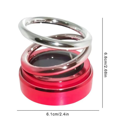 Solar Powered Car Air Fresheners Car Flavoring Rotating Perfume Diffuser Double-Ring Aromatherapy Fragrance Car Gadgets