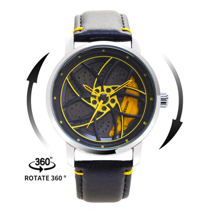 3D Sports Car Wheel Hub Mens Watches Spinnning Wholesale Cartoon Characters Watches Quartz Waterproof 360 Rotate Reloj Hombre