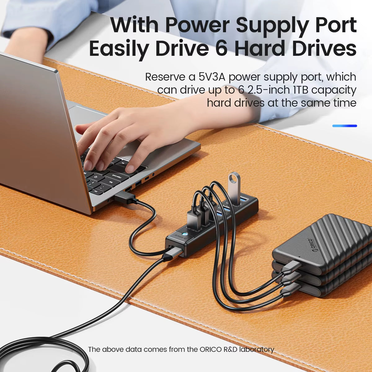 USB 3.0 HUB 7Ports Splitter High-Speed Transmission Type C HUB Laptop Expansion Computer Computer Accessories