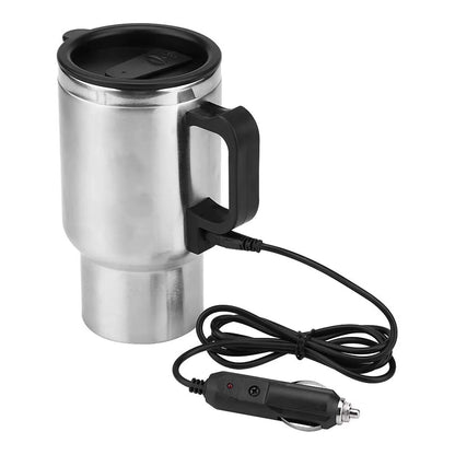 500ML 12V Car Electric Heating Cup USB Heating Cup Water Bottle Drink Mug Heater Traveling Cup with USB Heater Car Gadgets