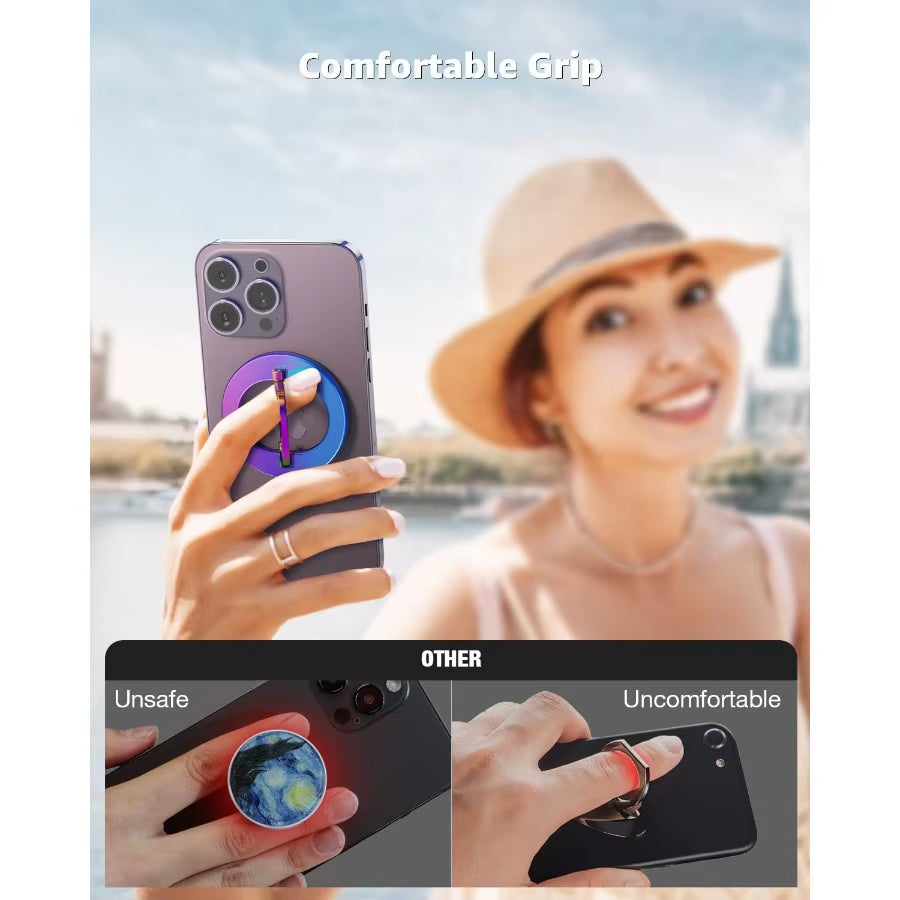 [2025 Newest] SUPERONE for Magsafe Phone Grip Stylish Cool Magnetic Ring Holder with Adjustable Stand Removable Magsafe Accesso