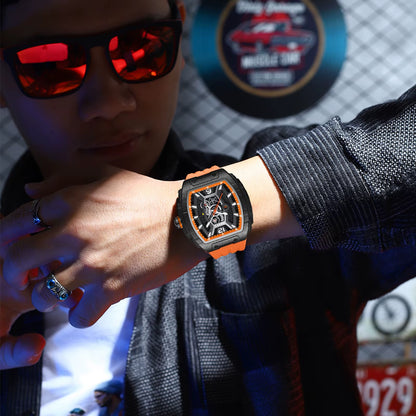 Colorful Fashion Cool Big Dial Watch Luminous Waterproof Sport Analog Quartz Business Mens Watches Silicon Strap Dress Watch