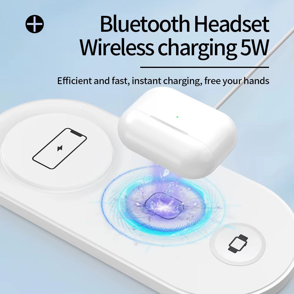 Custom Logo Wholesale 15W 3-In-1 Portable Wireless Phone Chargers Pad Dock Fast Charger