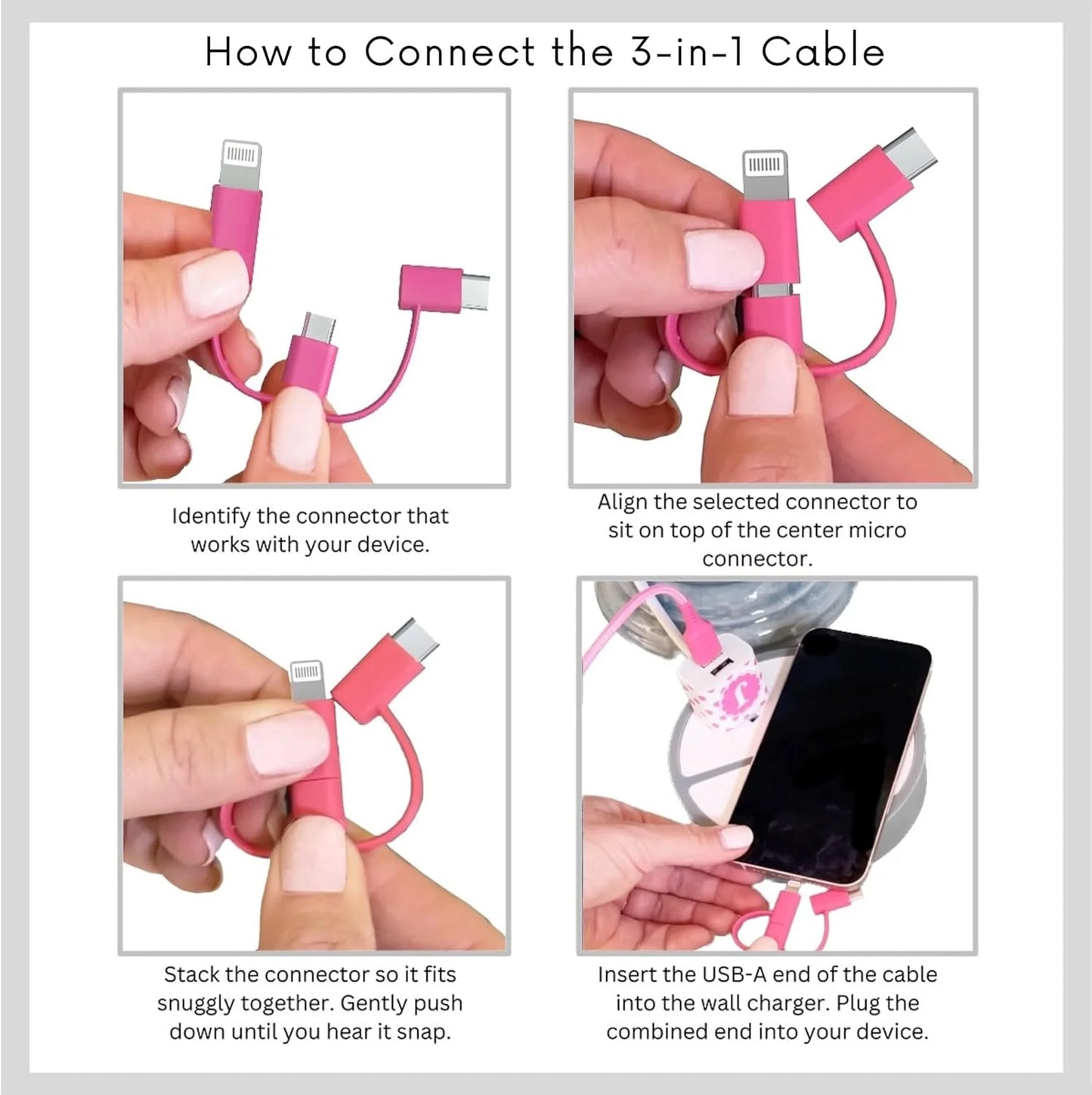 Phone Charger Sets for Iphone & Android | 6 FT 3-In-1 Cable Included MFI Lightning, Type C, and Micro USB | Gift for Any Age and All Occasions (Soccer)