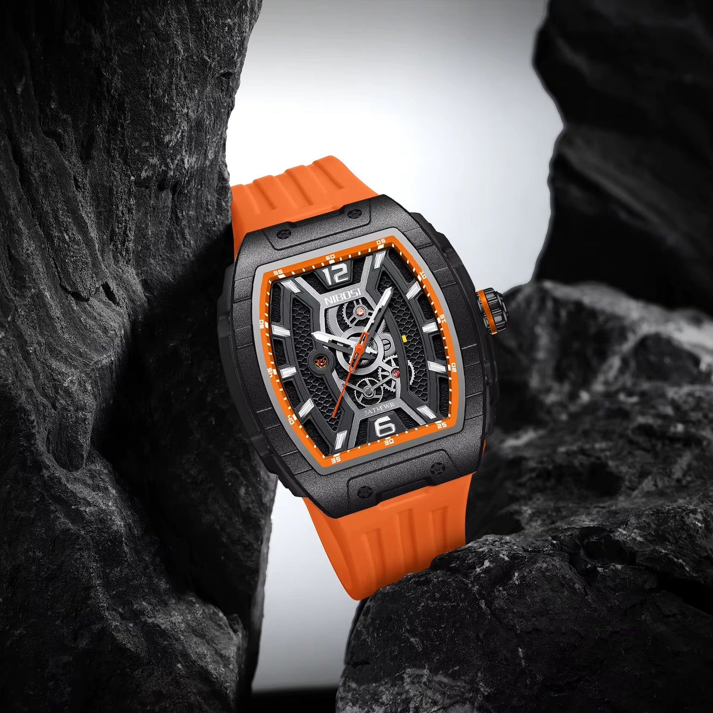 Colorful Fashion Cool Big Dial Watch Luminous Waterproof Sport Analog Quartz Business Mens Watches Silicon Strap Dress Watch