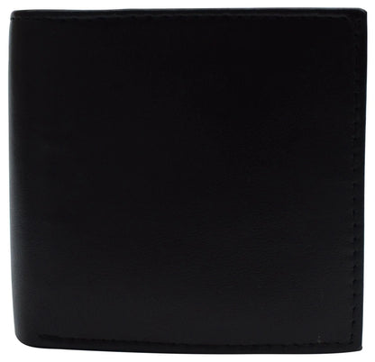 Mens European Cowhide Leather RFID Mens Wallet 2 ID-20 Card Slots Black