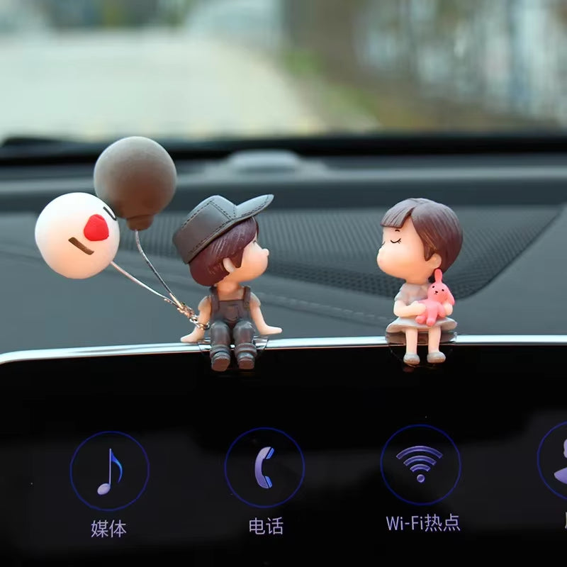 Car Accessories, Cartoon Couple Dolls, Cute Car Display Screen, Balloon Decoration, Car Accessories, Men and Women'S Gifts