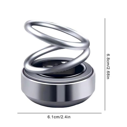 Solar Powered Car Air Fresheners Car Flavoring Rotating Perfume Diffuser Double-Ring Aromatherapy Fragrance Car Gadgets