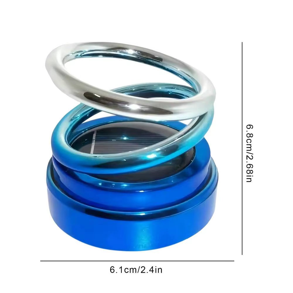 Solar Powered Car Air Fresheners Car Flavoring Rotating Perfume Diffuser Double-Ring Aromatherapy Fragrance Car Gadgets