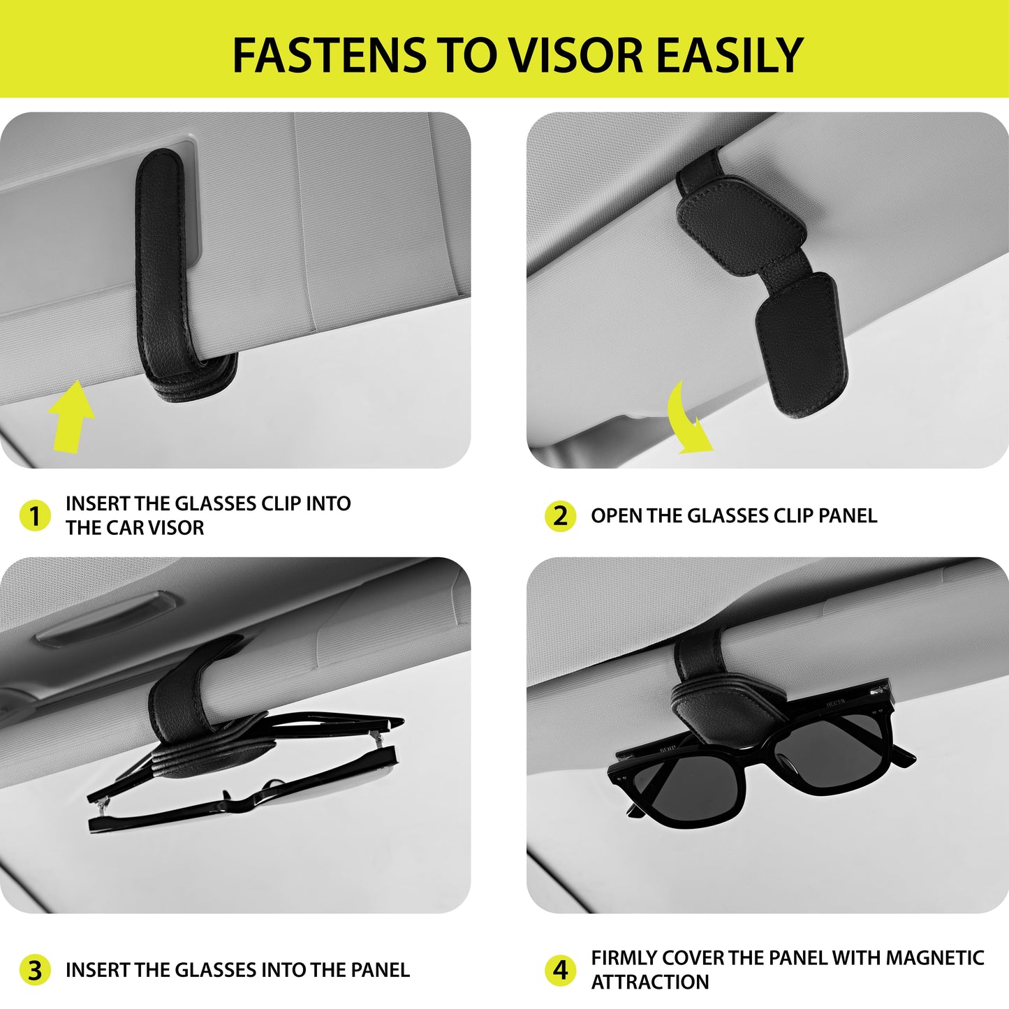 2 Piece Pack Premium Visor Sunglasses Holder - Universal Fit 24OR21