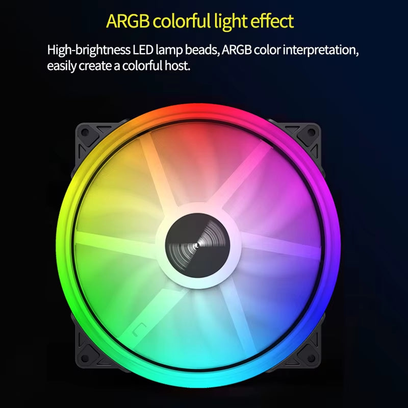 FD200 200Mm ARGB Computer Case Fan 5V 3PIN LED Cooling Fans Desktop PC Case Accessories