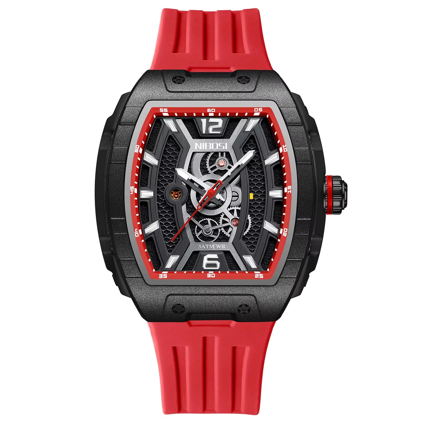 Colorful Fashion Cool Big Dial Watch Luminous Waterproof Sport Analog Quartz Business Mens Watches Silicon Strap Dress Watch