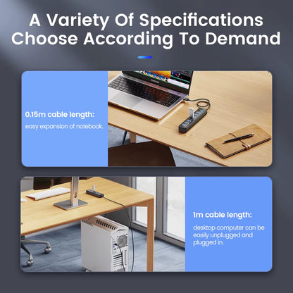 USB 3.0 HUB 7Ports Splitter High-Speed Transmission Type C HUB Laptop Expansion Computer Computer Accessories