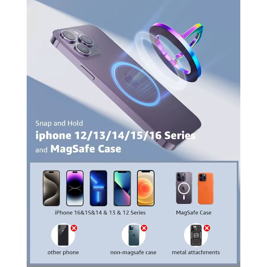 [2025 Newest] SUPERONE for Magsafe Phone Grip Stylish Cool Magnetic Ring Holder with Adjustable Stand Removable Magsafe Accesso