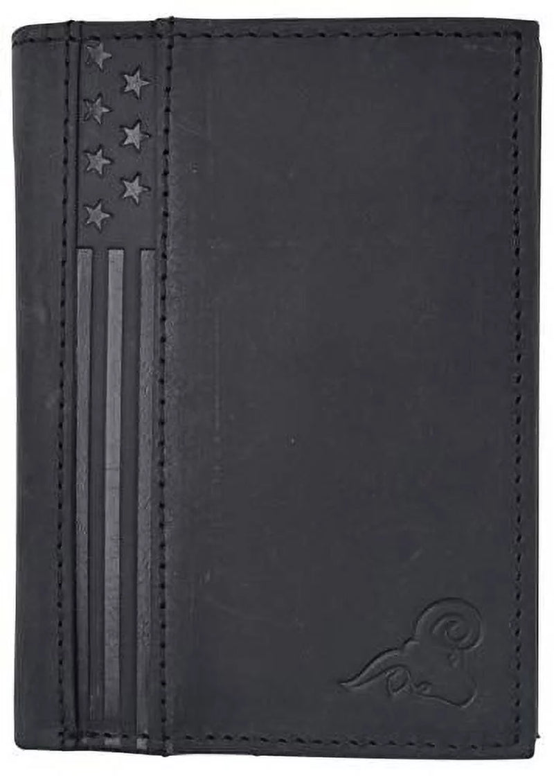 RFID Blocking Bifold USA Wallet for Men Leather Extra Capacity Mens Bifold Wallet W/ Vertical Design