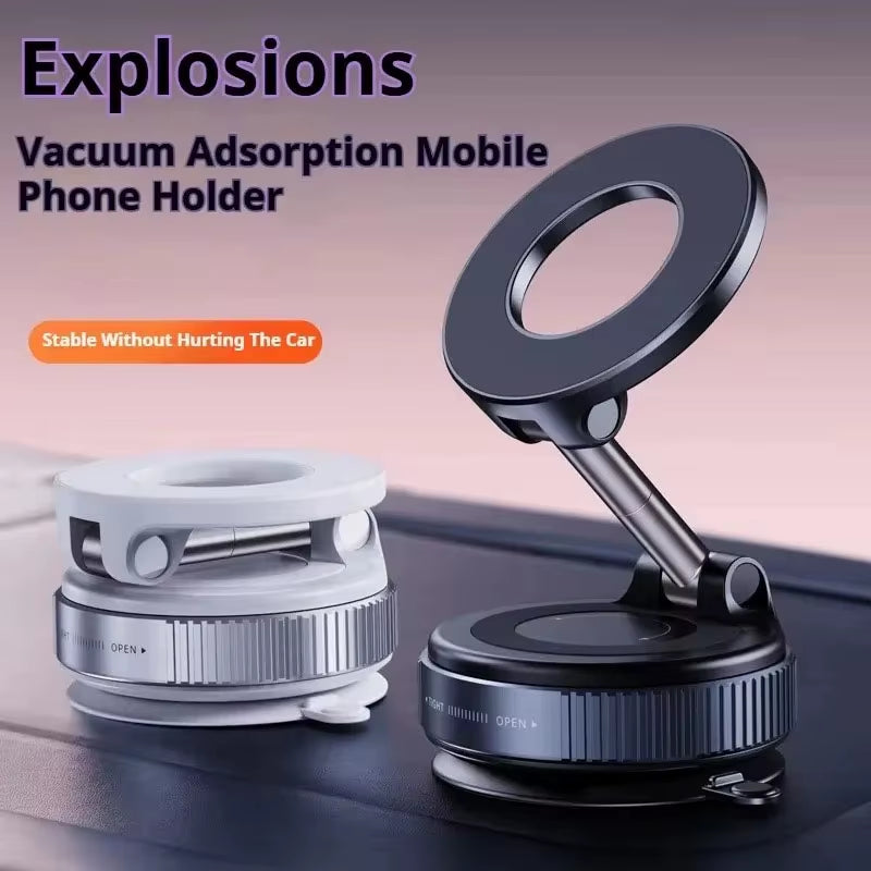 For Magsafe Car Phone Holder Suction Cup Vacuum Magnetic Phone Hholder 360° Rotatable Foldable Phone Holder Phone Accessories