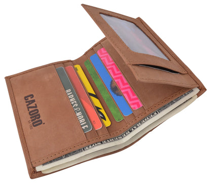 RFID Blocking Bifold USA Wallet for Men Leather Extra Capacity Mens Bifold Wallet W/ Vertical Design