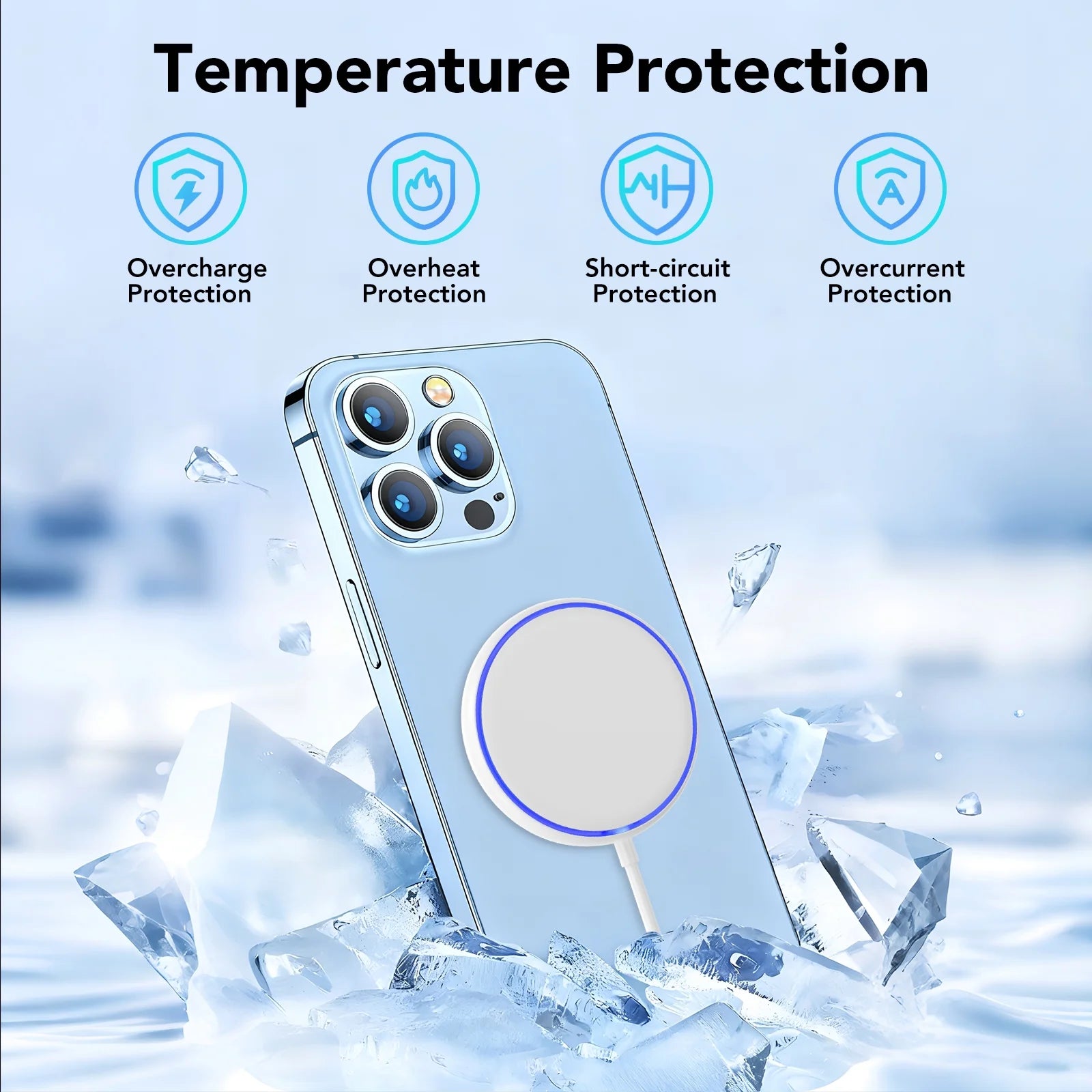 Mag-Safe Charger Magnetic Wireless Charger: 2 Pack 15W Fast Charger for Iphone 16/15 /14/13/12, White