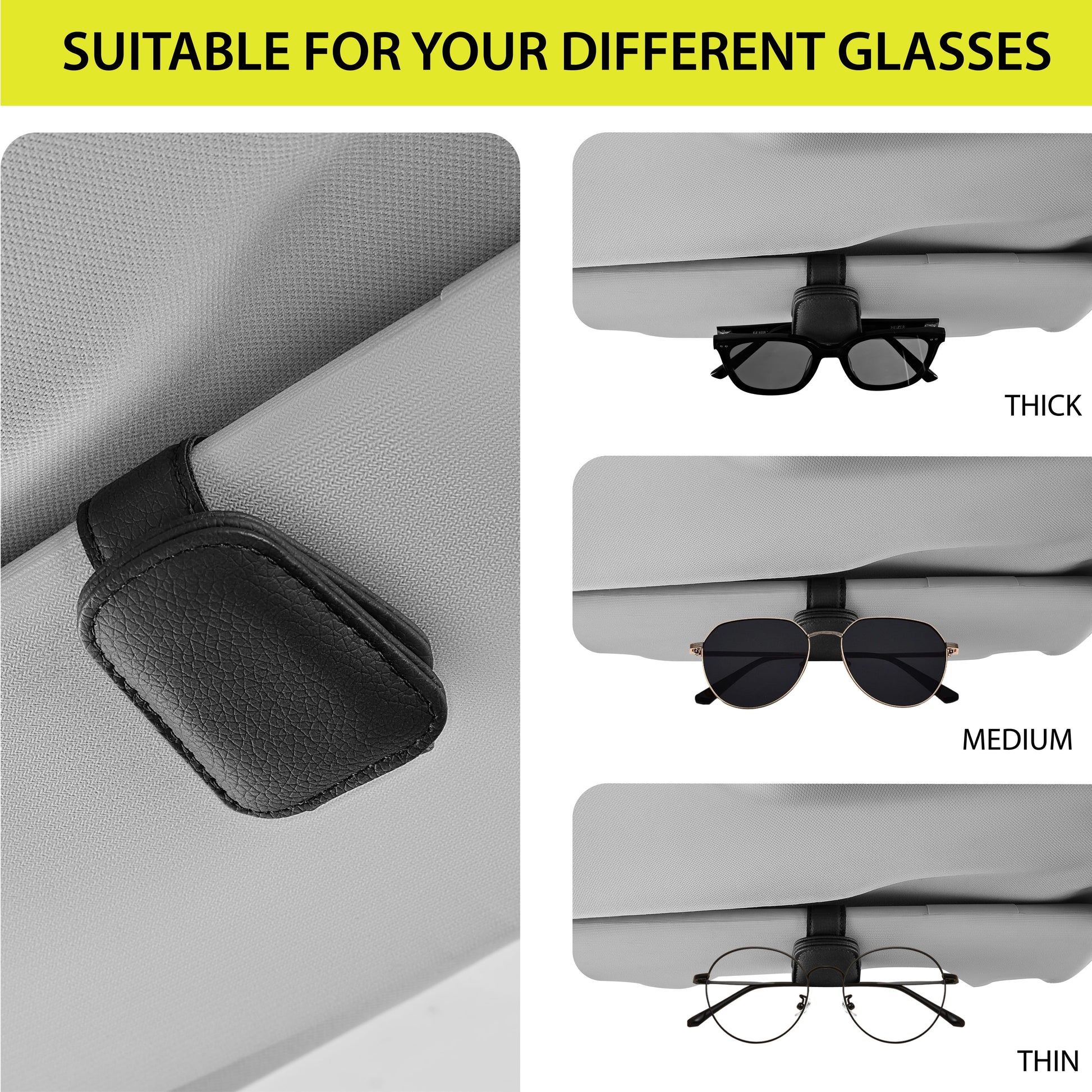 2 Piece Pack Premium Visor Sunglasses Holder - Universal Fit 24OR21