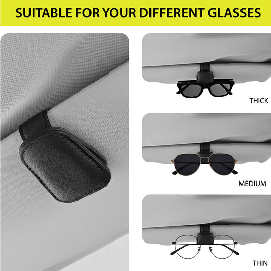2 Piece Pack Premium Visor Sunglasses Holder - Universal Fit 24OR21
