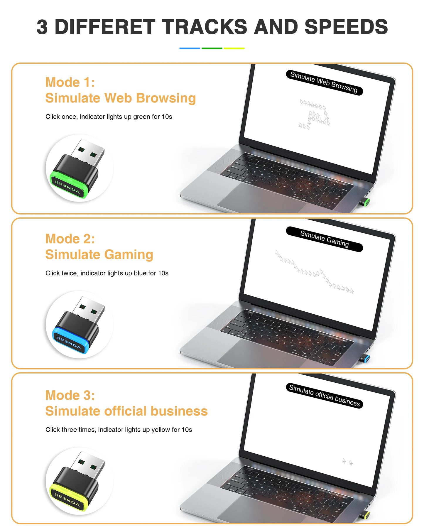 Undetectable Mouse Mover Keeps Computer Awake Simulate Mouse USB Mouse Jiggler  Computer Accessories