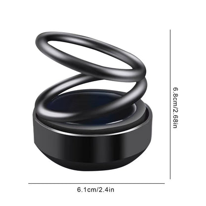 Solar Powered Car Air Fresheners Car Flavoring Rotating Perfume Diffuser Double-Ring Aromatherapy Fragrance Car Gadgets