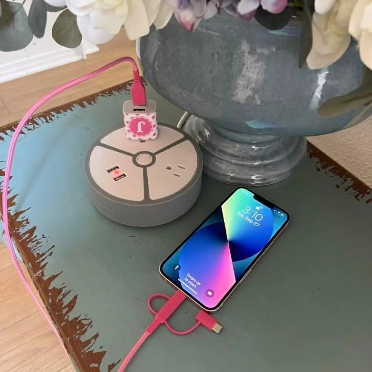 Phone Charger Sets for Iphone & Android | 6 FT 3-In-1 Cable Included MFI Lightning, Type C, and Micro USB | Gift for Any Age and All Occasions (Soccer)