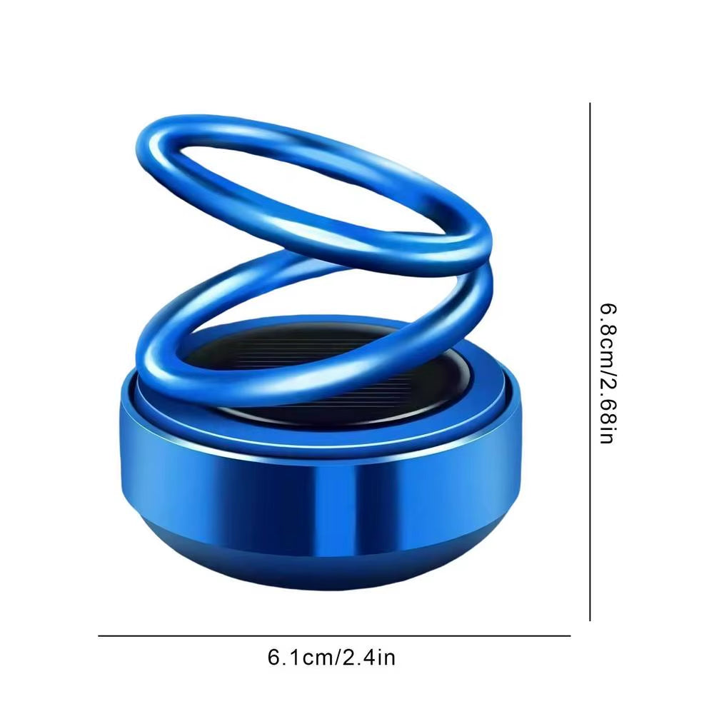 Solar Powered Car Air Fresheners Car Flavoring Rotating Perfume Diffuser Double-Ring Aromatherapy Fragrance Car Gadgets
