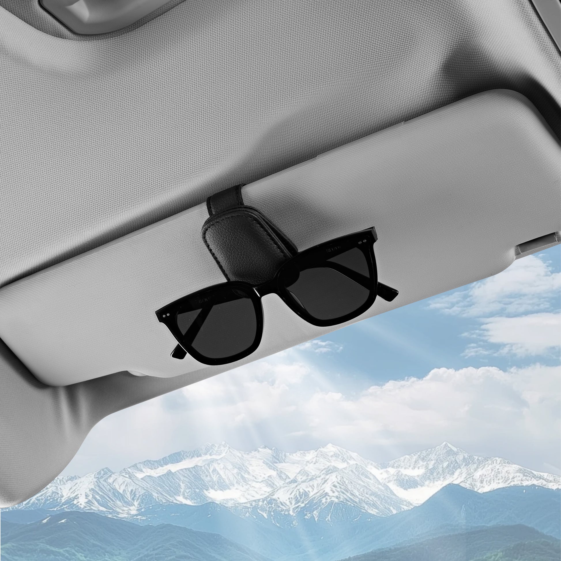 2 Piece Pack Premium Visor Sunglasses Holder - Universal Fit 24OR21