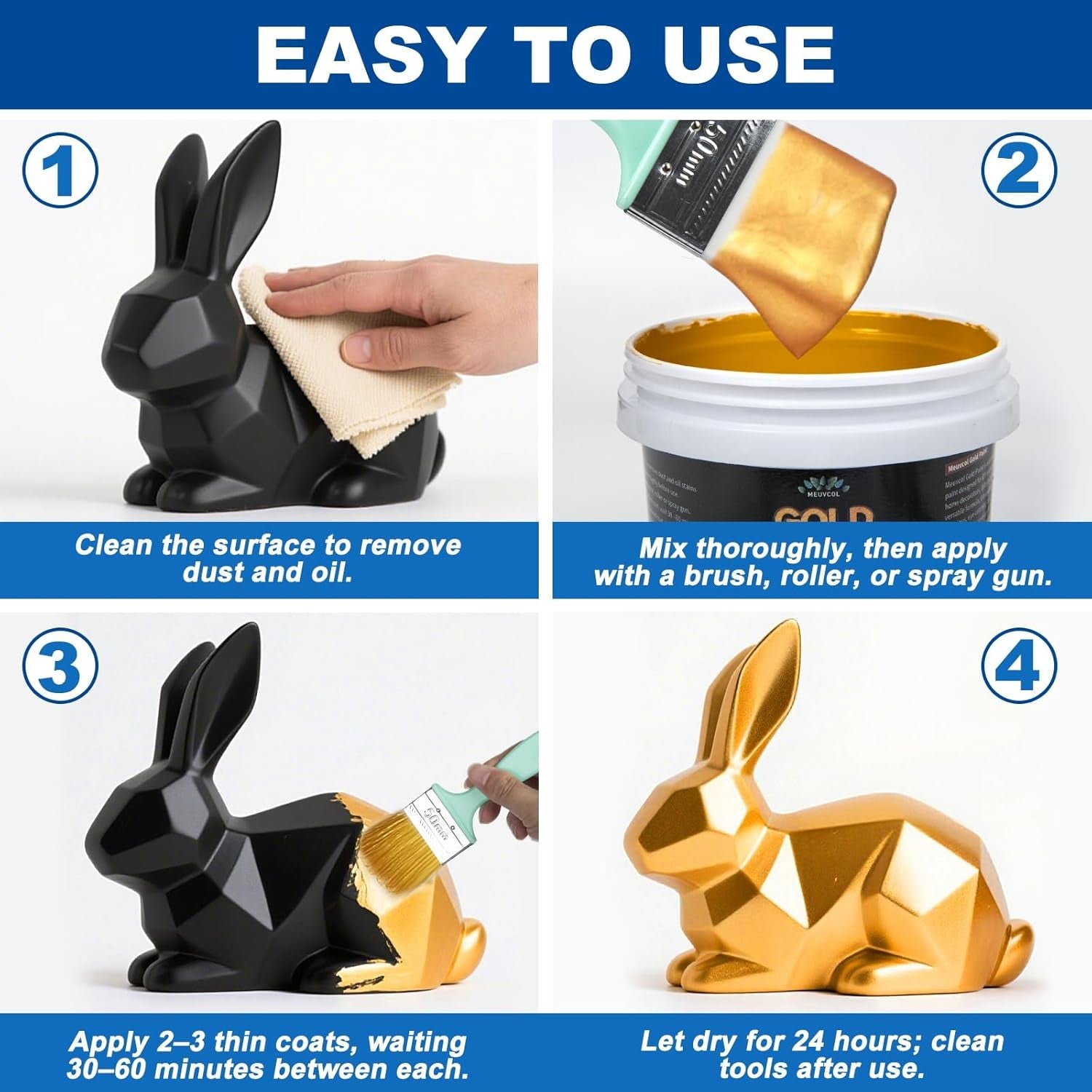 Gold Paint 35 Floz Metallic Liquid Leaf Non Toxic Shiny Acrylic Coating Metal