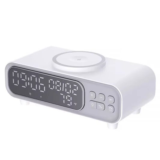 15W Wireless Charger Time Alarm Clock LED Night Light Thermometer Earphone Phone Chargers Fast Charging Dock Station for Iphone