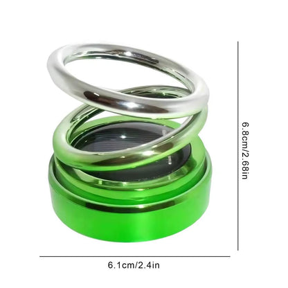 Solar Powered Car Air Fresheners Car Flavoring Rotating Perfume Diffuser Double-Ring Aromatherapy Fragrance Car Gadgets