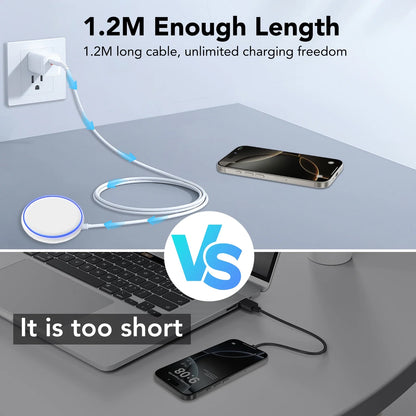 Mag-Safe Charger Magnetic Wireless Charger: 2 Pack 15W Fast Charger for Iphone 16/15 /14/13/12, White