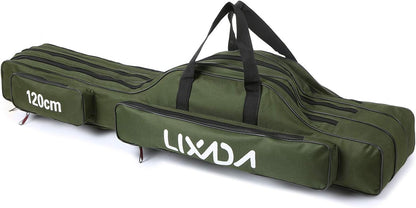 Fishing Rod Case - 3 Layers Oxford Bag, Portable Folding Carrier for Rods and Reels, Tackle Storage Travel Bag, 90Cm/120Cm/150Cm Optional