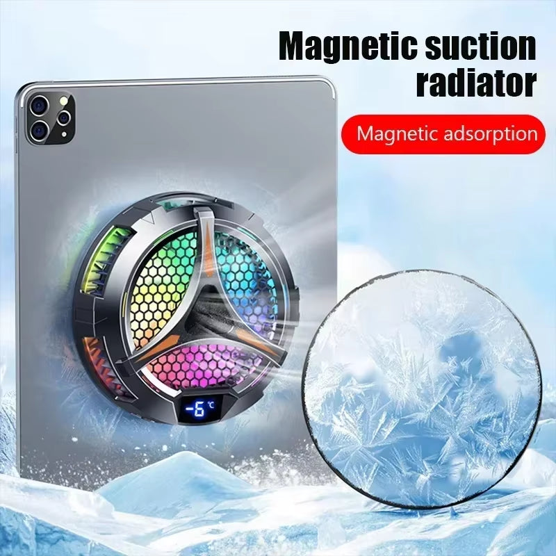 Gaming Mute Fan Phone Magnetic Cooler for Ipad Iphone PUBG Gamer Tablet & Aluminum Laptop Tablet Stand Radiator Peltier Cooler