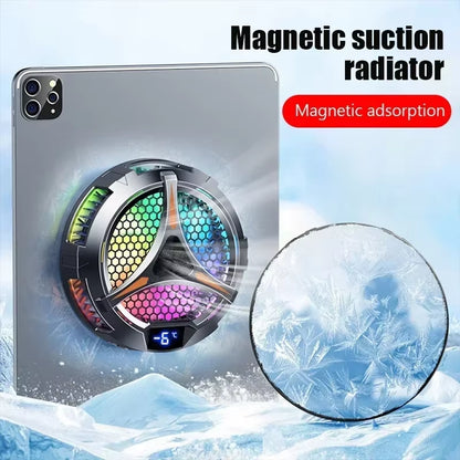 Gaming Mute Fan Phone Magnetic Cooler for Ipad Iphone PUBG Gamer Tablet & Aluminum Laptop Tablet Stand Radiator Peltier Cooler