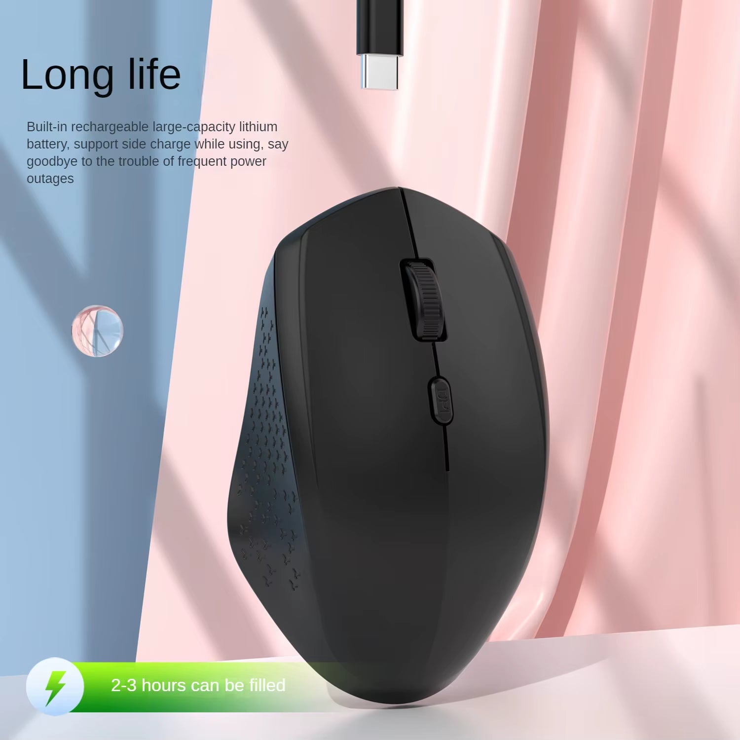 2.4G Wireless Mouse Bluetooth Mouse Dual Mode Mouse Rechargeable Mice Gaming Mouse 1600DPI for PC Laptop Computer Accessories