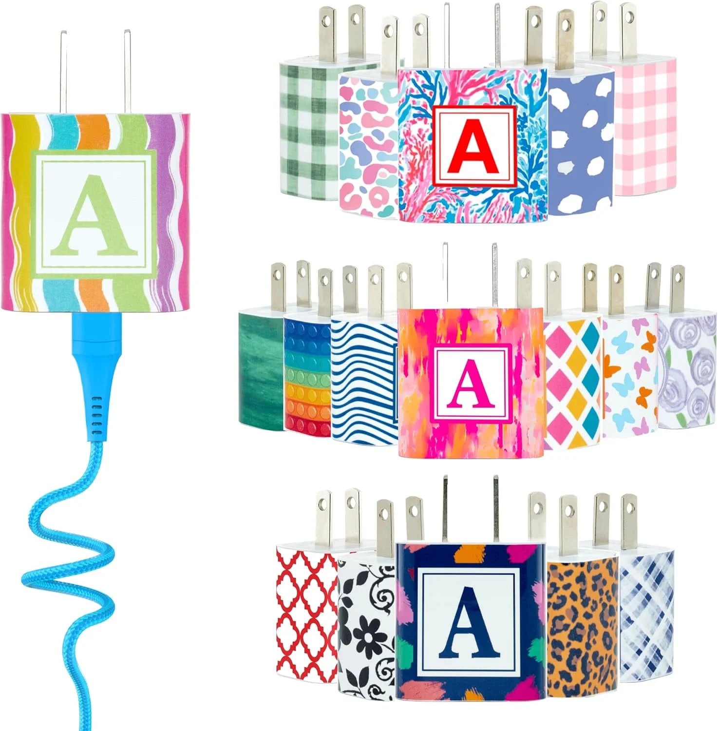 Phone Charger Sets for Iphone & Android | 6 FT 3-In-1 Cable Included MFI Lightning, Type C, and Micro USB | Gift for Any Age and All Occasions (Soccer)