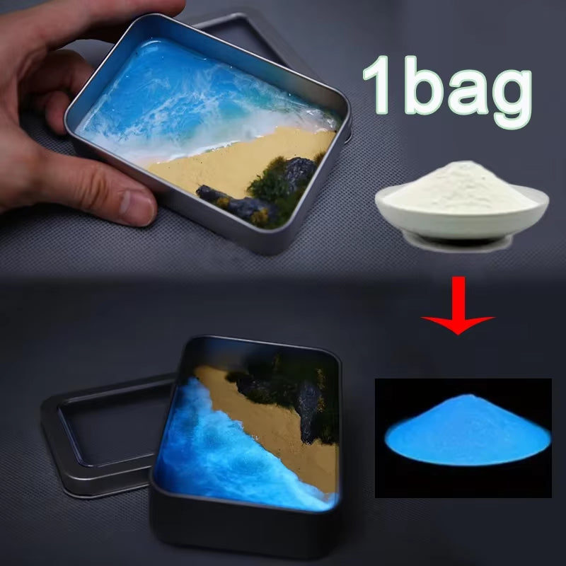 1Bag Bright Luminous Powder Paint Epoxy Resin Pigment Glow in the Dark Fluorescent Powder DIY Jewelry Making Filler