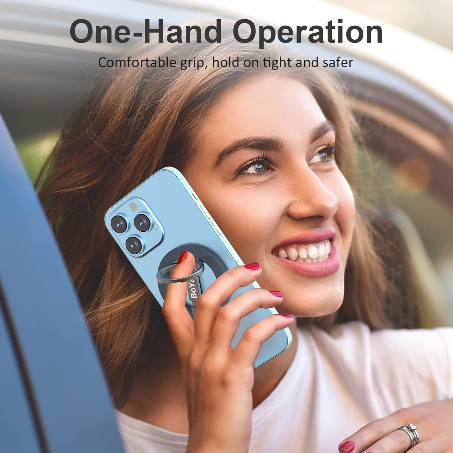 Boyata Magnetic Phone Ring Holder, 360° Rotating Phone Grip for Magsafe