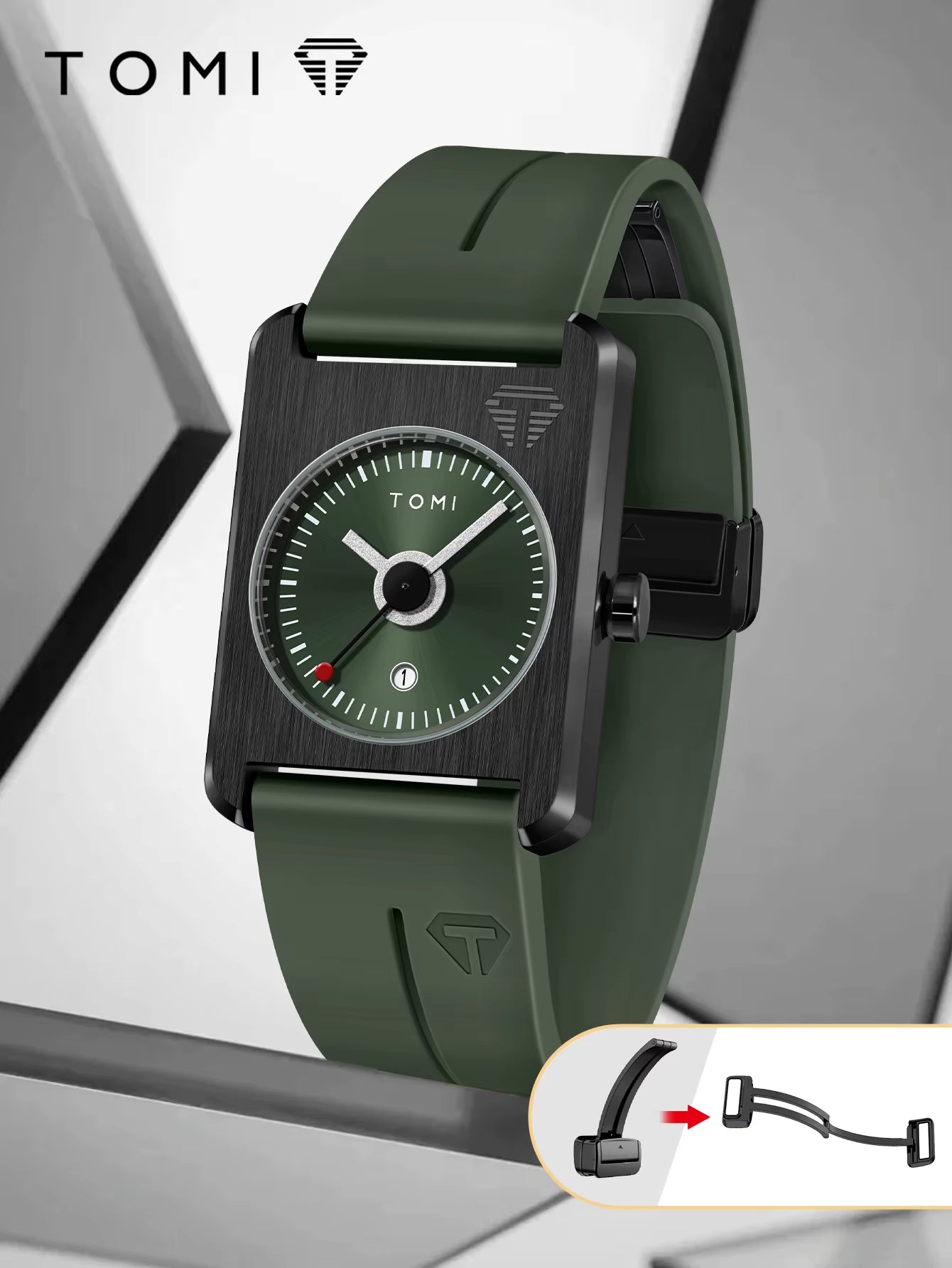 Men'S Fashion Watches Quartz Watches Square Small Dial Wrist Watches Magnetic Buckle Watches Simple Leisure Watches