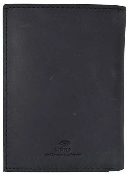 RFID Blocking Bifold USA Wallet for Men Leather Extra Capacity Mens Bifold Wallet W/ Vertical Design