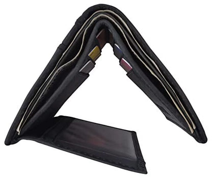 RFID Blocking Bifold USA Wallet for Men Leather Extra Capacity Mens Bifold Wallet W/ Vertical Design