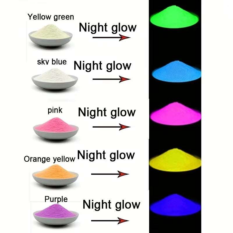 1Bag Bright Luminous Powder Paint Epoxy Resin Pigment Glow in the Dark Fluorescent Powder DIY Jewelry Making Filler